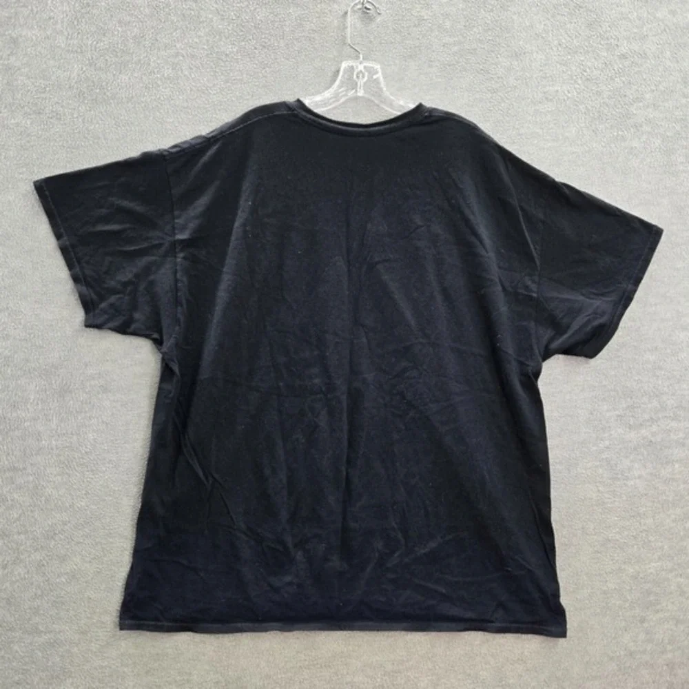 Wu Tang Men Shirt XXL Black On‎ Fire Flame Logo Graphic Short Sleeve